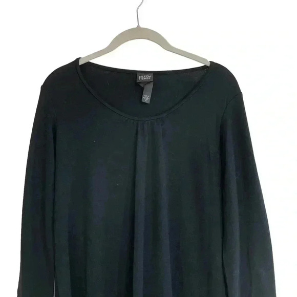 Eileen Fisher Black Wool Sweater Dress XS Long Sleeves Classic Office Careerwear - Picture 6 of 11